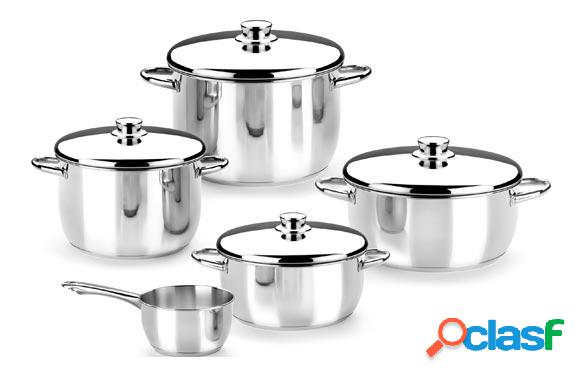 Batería de Cocina Monix Optima Acero Inoxidable con tapa de