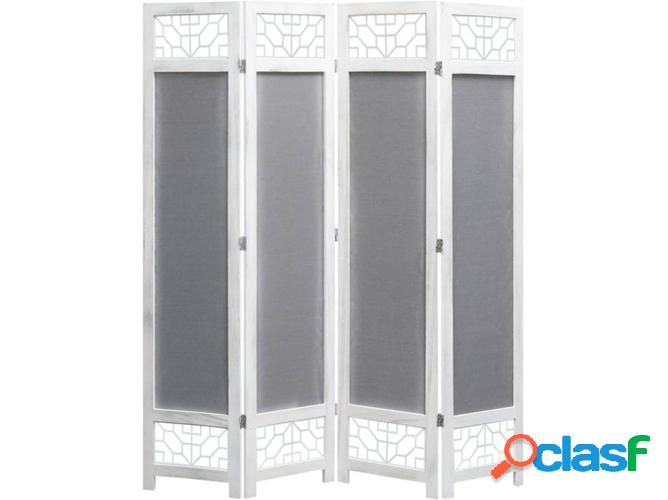 Biombo con 4 paneles VIDAXL tejido gris y blanco (140x165