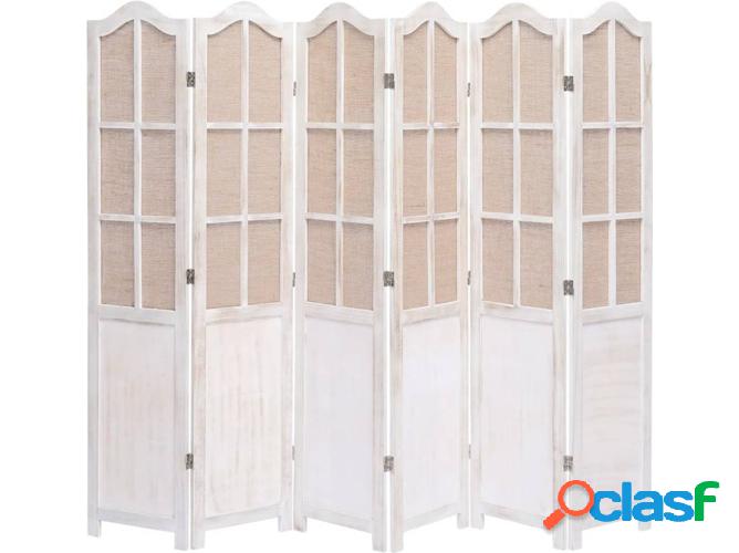Biombo con 6 paneles VIDAXL tejido blanco (210x165 cm)
