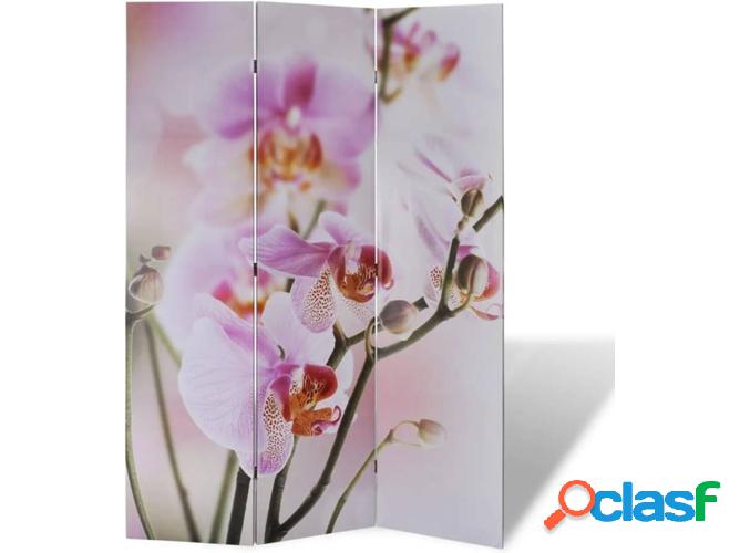 Biombo plegable VIDAXL estampa de flores (120x170 cm)