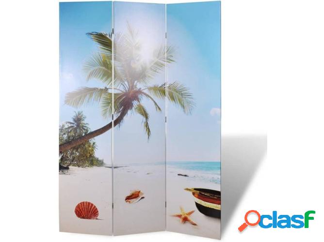 Biombo plegable VIDAXL estampa de playa (120x170 cm)