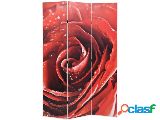 Biombo plegable VIDAXL estampa de rosa roja (120x170 cm)
