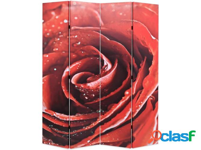 Biombo plegable VIDAXL estampa de rosa roja (160x170 cm)