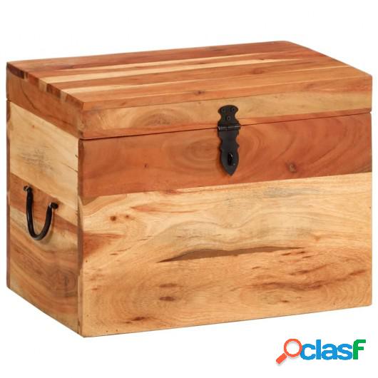 Caja de almacenaje madera maciza de acacia 39x28x31 cm
