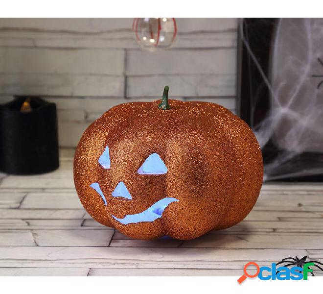 Calabaza efecto Glitter con Luz de 17 cm