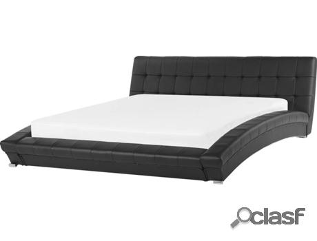 Cama Lille (Negro - Piel -260x213x88 cm)