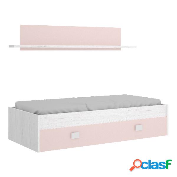 Cama Nido 1 Cajon+Estanteria Dekit Noa Artic 7 Rosa