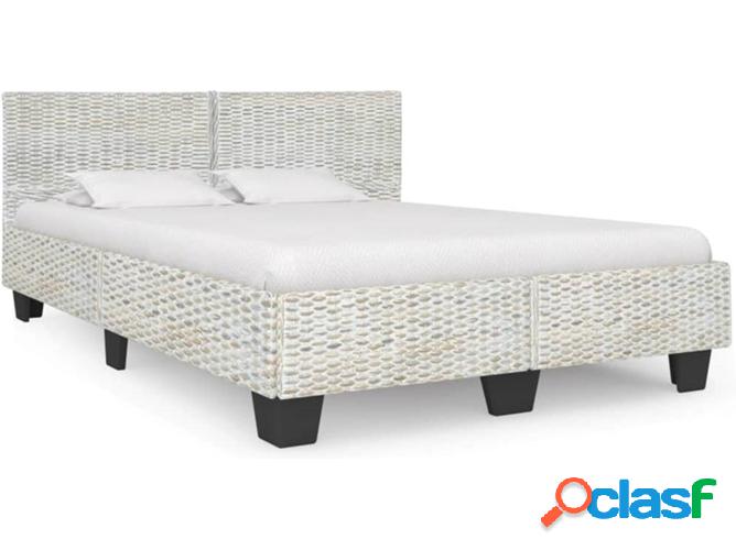 Cama VIDAXL 283091 Mimbre Genuino Gris (Compatible con