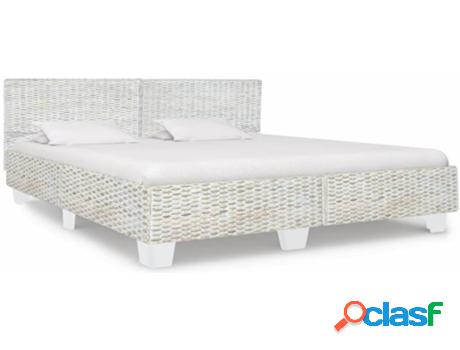 Cama VIDAXL 283093 Mimbre Genuino Gris (Compatible con