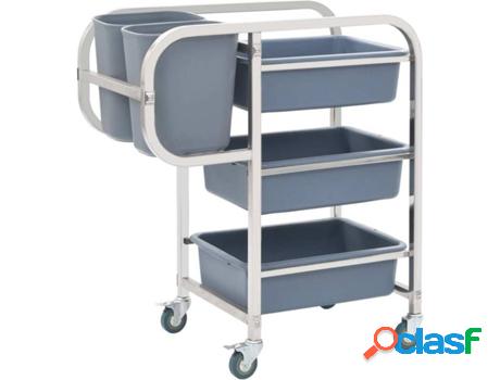 Carrito de Cocina VIDAXL (Metal - 82x43,5x93 cm)