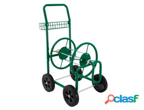 Carro Portamangueras 85X44X95 cm Verde Metal