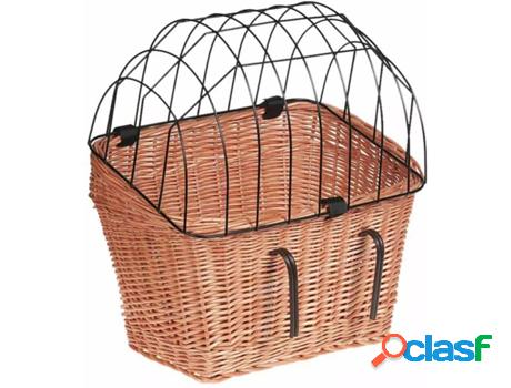 Cesta para Bicicleta FLAMINGO Marrón y Negro con tapa