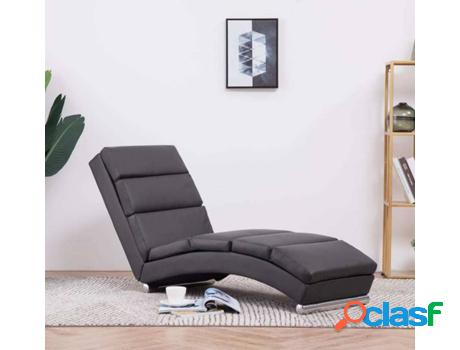 Chaise Longe VIDAXL 281293 Tela Gris