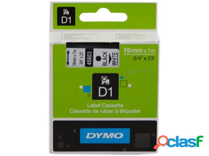 Cinta Etiquetas DYMO D1 19MMX7M Negro/Blanco S0720830