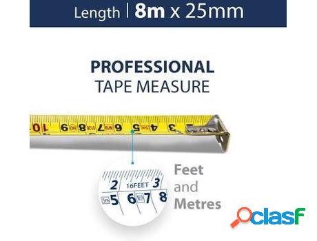 Cinta Métrica BLAUPUNKT JT2500 (8m - Caja de Goma)