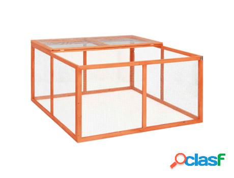 Conejera para Conejos VIDAXL (Marrón - Madera - 124 x 120 x