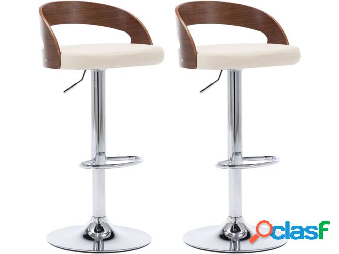 Conjunto 2 Sillas de Bar VIDAXL Cuero Artificial y Madera