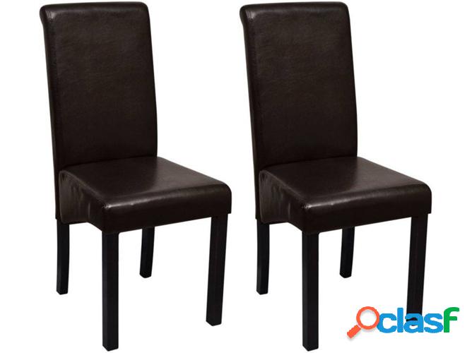 Conjunto 2 Sillas de Comedor VIDAXL 241724 Cuero Artificial