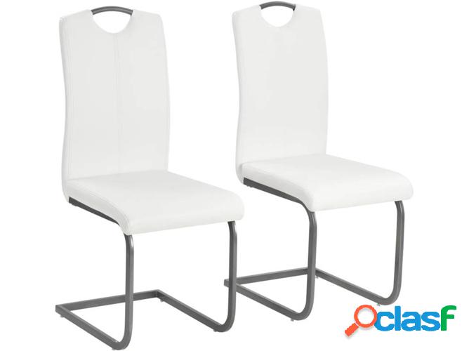 Conjunto 2 Sillas de Comedor VIDAXL 246195 Cuero Artificial