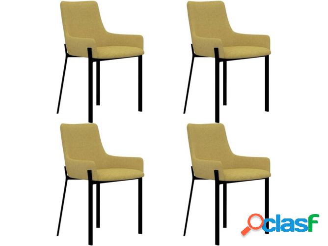 Conjunto 4 Sillas de Comedor VIDAXL 279568 Tejido Amarillo