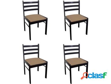 Conjunto 4 Sillas de Comedor VIDAXL (Marrón - Madera - 46.5