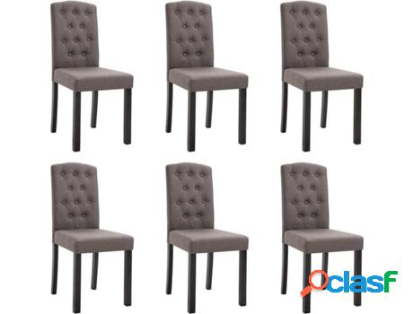Conjunto 6 Sillas de Comedor VIDAXL 276991 (Gris - Tela - 42