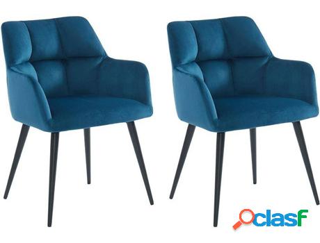 Conjunto de 2 Sillas VENTE UNIQUE Pega (Tejido - Azul -