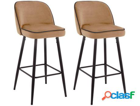 Conjunto de 2 Taburetes Altos VENTE UNIQUE Tresa (Caramelo -