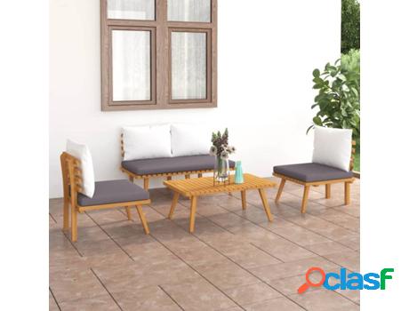 Conjunto de Jardín VIDAXL Marrón (115x65x65cm - Madera de