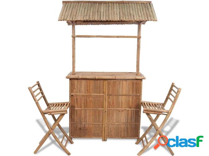 Conjunto duas Sillas y una mesa de Exterior VIDAXL bambu