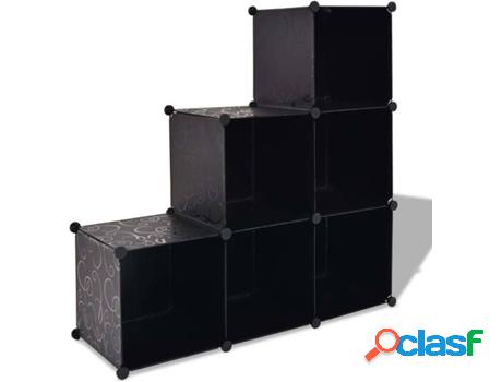 Cubo para Almacenaje VIDAXL (Negro - Plástico - 110 x 37 x
