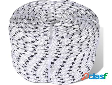 Cuerda Trenzada VIDAXL en Poliéster Blanco (6 Mm - 250 mm)