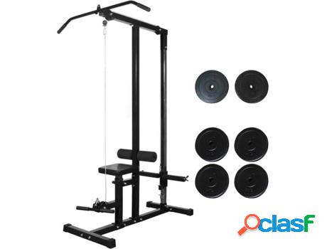 Dispositivo de Musculación VIDAXL con discos 40 kg (Negro -
