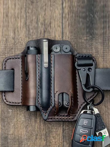 Ekphero Piel Genuina EDC Cinturón Funda multiherramienta de
