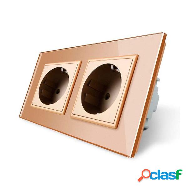 Enchufe socket doble eu 16a frontal golden