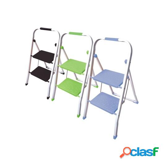 Escalera Domestica Tijera 2 Peld.30X20 Barandilla Baja Acero