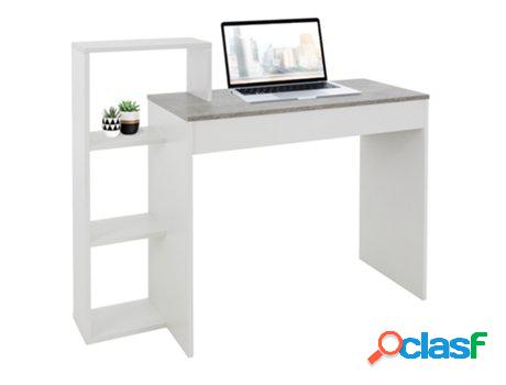 Escritorio Con Estante 110X72X40 cm Blanco/Madera Con