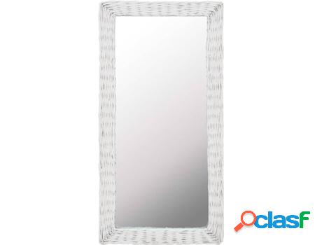 Espejo VIDAXL Mimbre (Blanco - 50x100 cm)