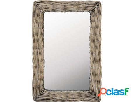 Espejo VIDAXL Mimbre (Castaño - 40x60 cm)