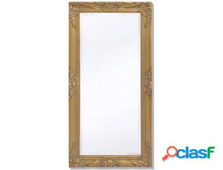 Espejo de Pared VIDAXL Madera (Dorado - 100x50 cm)