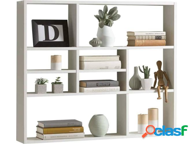 Estantería FMD Pared con 9 compartimientos blanco