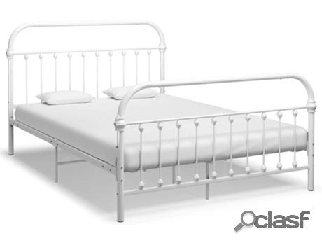 Estructura de Cama VIDA XL De Metal Blanco (Compatible con