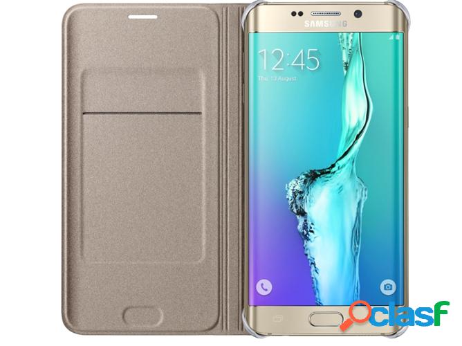 Funda Flip Wallet p/ SAMSUNG Galaxy S6 Edge + Dourada