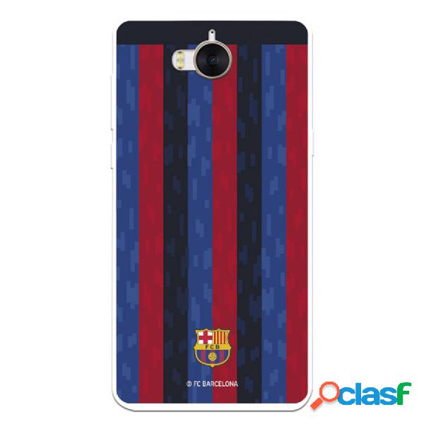 Funda Para Huawei Y6 2017 Del Fc Barcelona Fondo Rayas