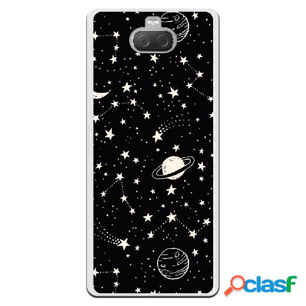 Funda Planetas fondo negro para Sony Xperia 10 Plus