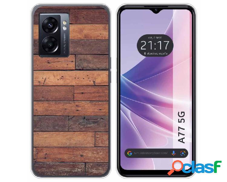 Funda para Oppo A77 5g TUMUNDOSMARTPHONE Dibujos Madera 03