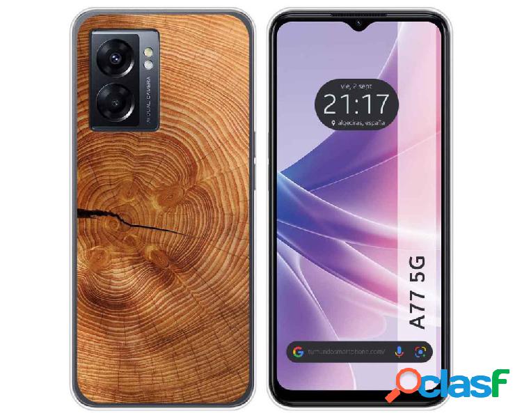 Funda para Oppo A77 5g TUMUNDOSMARTPHONE Dibujos Madera 04
