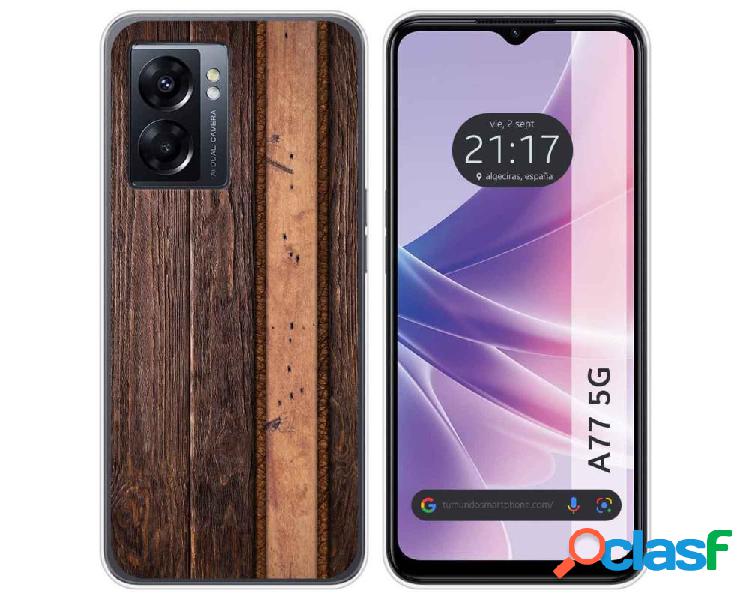 Funda para Oppo A77 5g TUMUNDOSMARTPHONE Dibujos Madera 05