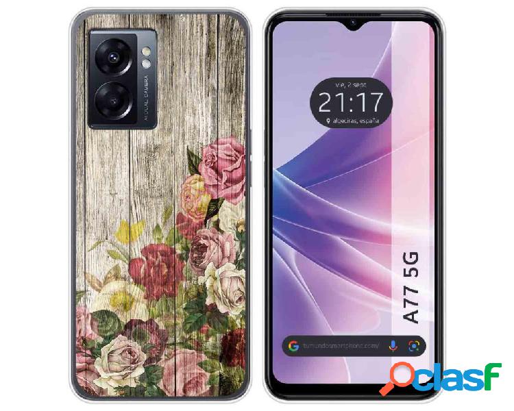 Funda para Oppo A77 5g TUMUNDOSMARTPHONE Dibujos Madera 08