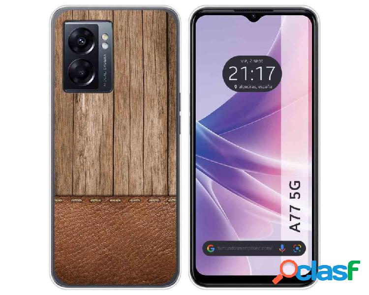 Funda para Oppo A77 5g TUMUNDOSMARTPHONE Dibujos Madera 09